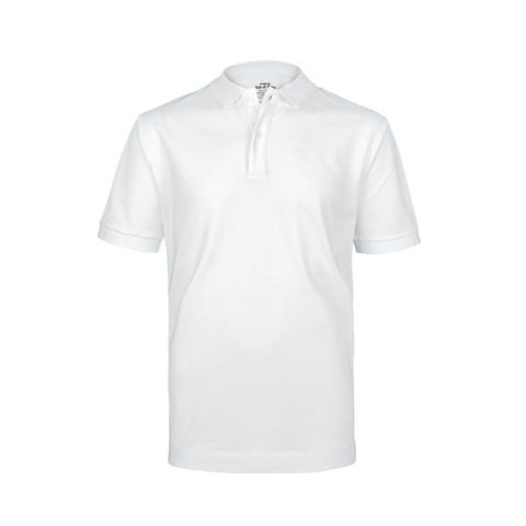 Koszulka z kołnierzykiem klasyczne POLO z haftem Reto biała XL bawełna 100% Koszulka z kołnierzykiem klasyczne POLO z haftem Reto biała XL bawełna 100%