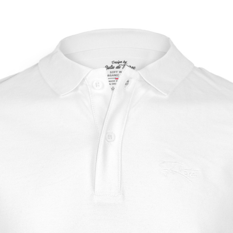Koszulka z kołnierzykiem klasyczne POLO z haftem Reto biała XL bawełna 100% Koszulka z kołnierzykiem klasyczne POLO z haftem Reto biała XL bawełna 100%