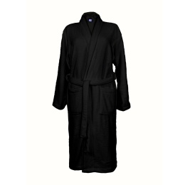 Szlafrok czarny coral fleece ciepły XL unisex