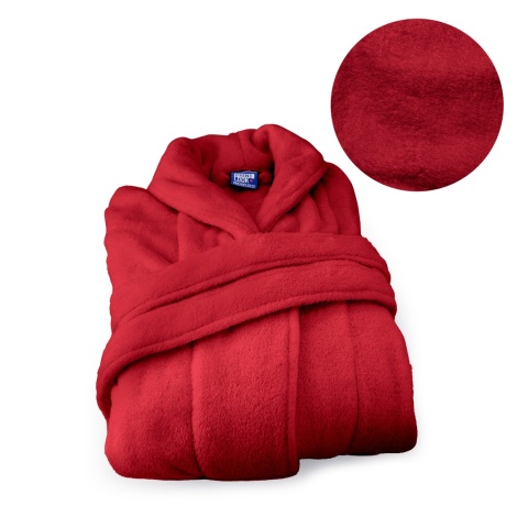 Szlafrok czerwony coral fleece ciepły M unisex