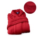 Szlafrok czerwony coral fleece ciepły L unisex