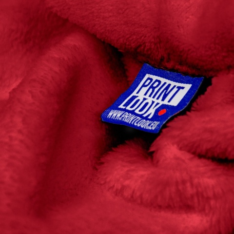 Szlafrok czerwony coral fleece ciepły L unisex