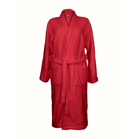 Szlafrok czerwony coral fleece ciepły XL unisex