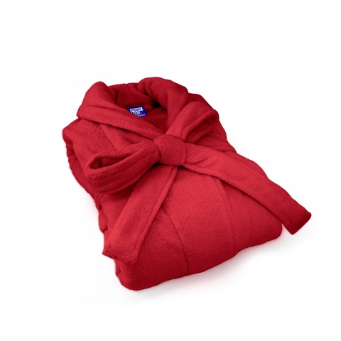 Szlafrok czerwony coral fleece ciepły XL unisex