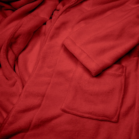 Szlafrok czerwony coral fleece ciepły XXL unisex