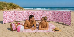 Parawan plażowy 6M (68x88 cm) Różowe koralowce