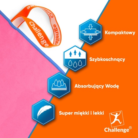 RĘCZNIK Z MIKROFIBRY 90x180 - różowy