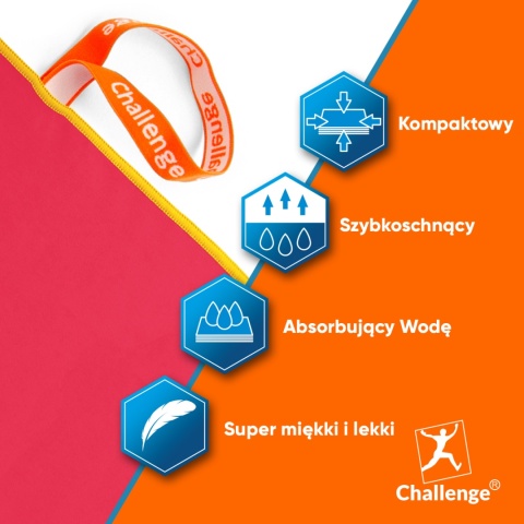RĘCZNIK Z MIKROFIBRY 90x180 - czerwony
