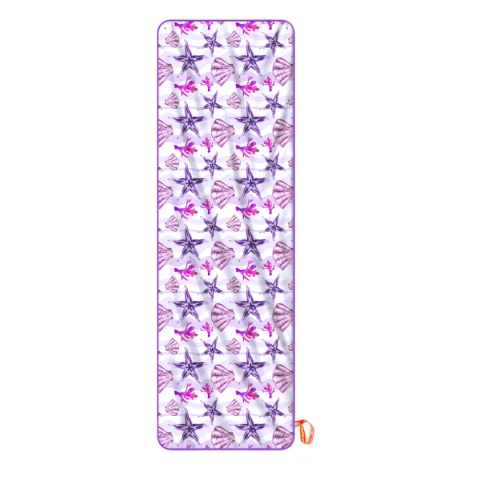 Ręcznik z mikrofibry na leżak 73x230 cm Challenge FIOLETOWE MUSZLE